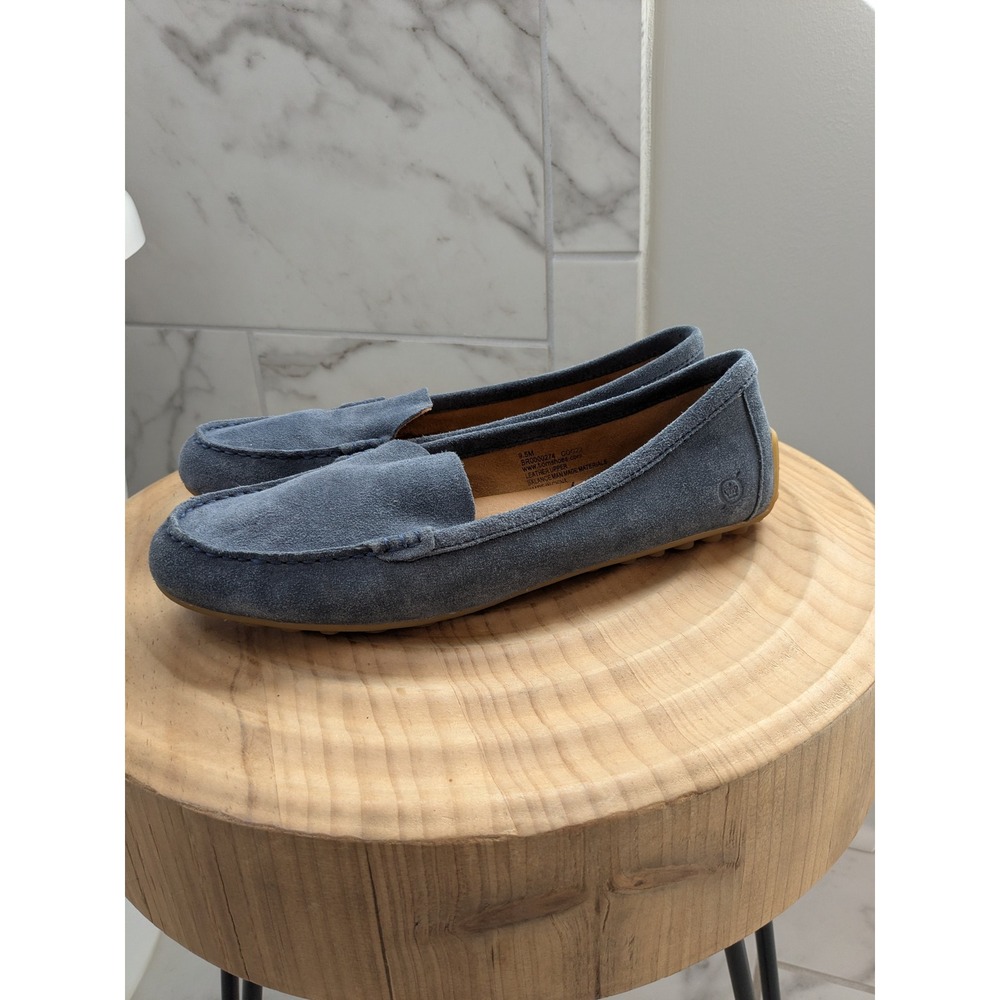 BORN Blue Suede Slip On Loafer Flats Women's Size 9.5M‎